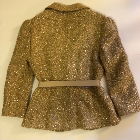 Robbi & Nikki Gold Boucle Sequin Blazer, size M - Picture 2 of 7